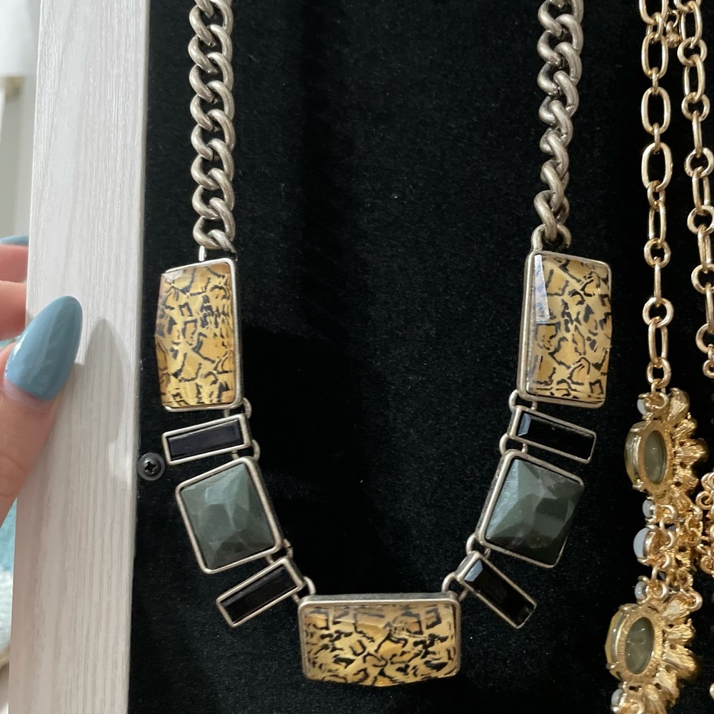 cheetah & black gem necklace !